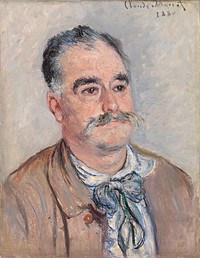 Portrait of Monsieur Coquette, Father (1880) by <a href="https://www.rawpixel.com/search/Claude%20Monet?sort=curated&amp;page=1">Claude Monet</a>. Original from the Barnes Foundation. Digitally enhanced by rawpixel.