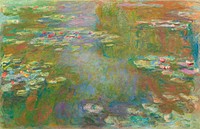 Water Lily Pond (1917&ndash;1919) by <a href="https://www.rawpixel.com/search/Claude%20Monet?sort=curated&amp;page=1">Claude Monet</a>. Original from the Art Institute of Chicago. Digitally enhanced by rawpixel.