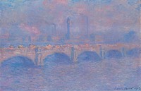 Waterloo Bridge, Sunlight Effect (1903) by <a href="https://www.rawpixel.com/search/Claude%20Monet?sort=curated&amp;page=1">Claude Monet</a>. Original from the Art Institute of Chicago. Digitally enhanced by rawpixel.