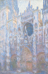 The Portal of Rouen Cathedral in Morning Light (1894) by Claude Monet. Original from the National Gallery of Art. Digitally enhanced by rawpixel.