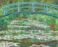 The Japanese Footbridge (1899) by <a href="https://www.rawpixel.com/search/Claude%20Monet?sort=curated&amp;page=1">Claude Monet</a>. Original from the National Gallery of Art. Digitally enhanced by rawpixel.