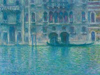 Palazzo da Mula, Venice (1908) by <a href="https://www.rawpixel.com/search/Claude%20Monet?sort=curated&amp;page=1">Claude Monet</a>. Original from the National Gallery of Art. Digitally enhanced by rawpixel.