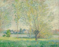 The Willows (1880) by <a href="https://www.rawpixel.com/search/Claude%20Monet?sort=curated&amp;page=1">Claude Monet</a>. Original from the National Gallery of Art. Digitally enhanced by rawpixel.