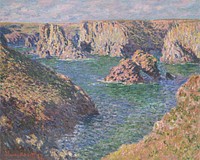 Port-Domois, Belle-Isle (1887) by <a href="https://www.rawpixel.com/search/Claude%20Monet?sort=curated&amp;page=1">Claude Monet</a>. Original from the Yale University Art Gallery. Digitally enhanced by rawpixel.