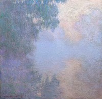 Morning on the Seine near Giverny (1897) by <a href="https://www.rawpixel.com/search/Claude%20Monet?sort=curated&amp;page=1">Claude Monet</a>. Original from the Art Institute of Chicago. Digitally enhanced by rawpixel.
