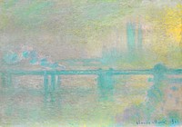 Charing Cross Bridge, London (1901) by <a href="https://www.rawpixel.com/search/Claude%20Monet?sort=curated&amp;page=1">Claude Monet</a>. Original from the Art Institute of Chicago. Digitally enhanced by rawpixel.