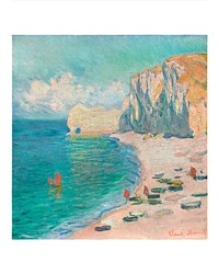 The Beach and the Falaise d&#39;Amont (1885) by Claude Monet.
