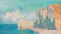 Monet desktop wallpaper, HD background, The Beach and the Falaise d'Amont