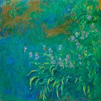 Irises (1914&ndash;1917) by <a href="https://www.rawpixel.com/search/Claude%20Monet?sort=curated&amp;page=1">Claude Monet</a>. Original from the Art Institute of Chicago. Digitally enhanced by rawpixel.