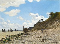 The Beach at Honfleur (1864&ndash;1866) by <a href="https://www.rawpixel.com/search/Claude%20Monet?sort=curated&amp;page=1">Claude Monet</a>. Original from the Los Angeles County Museum of Art. Digitally enhanced by rawpixel.
