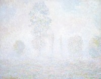 Morning Haze (1875) by <a href="https://www.rawpixel.com/search/Claude%20Monet?sort=curated&amp;page=1">Claude Monet</a>. Original from the National Gallery of Art. Digitally enhanced by rawpixel.