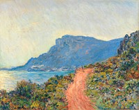 La Corniche near Monaco (1884) by <a href="https://www.rawpixel.com/search/Claude%20Monet?sort=curated&amp;page=1">Claude Monet</a>. Original from the Rijksmuseum. Digitally enhanced by rawpixel.