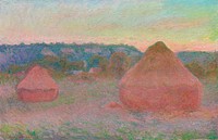 Haystacks, End of Day, Autumn (1890&ndash;1891) by <a href="https://www.rawpixel.com/search/Claude%20Monet?sort=curated&amp;page=1">Claude Monet</a>. Original from the Art Institute of Chicago. Digitally enhanced by rawpixel.