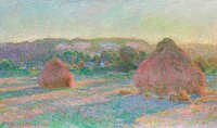 Stacks of Wheat, End of Summer (1890&ndash;1891) by <a href="https://www.rawpixel.com/search/Claude%20Monet?sort=curated&amp;page=1">Claude Monet</a>. Original from the Art Institute of Chicago. Digitally enhanced by rawpixel.
