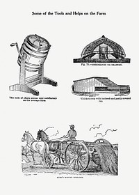 Vintage farm tool drawing, hand drawn illustration. Digitally enhanced from our own original copy of The Open Door to Independence (1915) by Thomas E. Hill. 