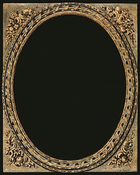 Vintage gold oval frame psd, featuring public domain artworks