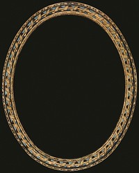 Vintage gold oval frame psd, featuring public domain artworks