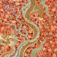 Chinese Canopy with Dragon Among Flowers in the late 1100s. Original from The Cleveland Museum of Art. Digitally enhanced by rawpixel.