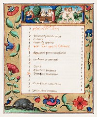 Leaf from a Psalter and Prayerbook: Calendar Page with Labors (ca. 1524) Original from The Cleveland Museum of Art. Digitally enhanced by rawpixel.