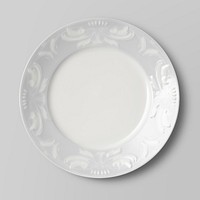 Vintage white porcelain leaf plate psd mockup, featuring public domain artworks