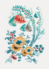Fantastic flower motif from &quot;Nouvelle Suitte de Cahiers de fleurs id&eacute;ales&quot; by Jean&ndash;Baptiste Pillement (1728&ndash;1808). Original from The Smithsonian. Digitally enhanced by rawpixel.
