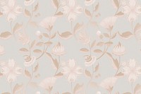Vintage neutral floral pattern background, featuring public domain artworks