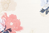 Peony flower background, Japanese art graphic psd