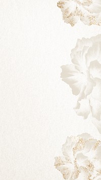 Vintage peony mobile wallpaper, botanical Japanese background