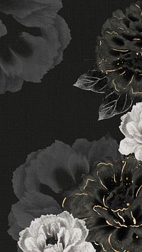 Peony flower phone wallpaper, aesthetic vintage background