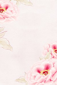 Japanese peony background, vintage aesthetic botanical graphic psd