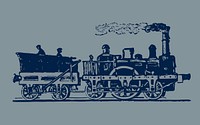 Vintage steam train illustration