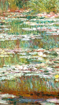 Monet mobile wallpaper, phone background, Bridge over a Pond of Water Lilies famous painting