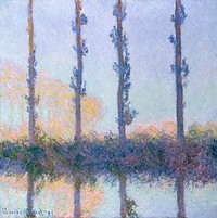 The Four Trees (1891) by <a href="https://www.rawpixel.com/search/claude%20monet?sort=curated&amp;page=1">Claude Monet</a>, high resolution famous painting. Original from The MET. Digitally enhanced by rawpixel.
