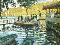 La Grenouill&egrave;re (1869) by <a href="https://www.rawpixel.com/search/claude%20monet?sort=curated&amp;page=1">Claude Monet</a>, high resolution famous painting. Original from The MET. Digitally enhanced by rawpixel.