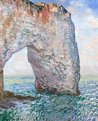 The Manneporte near &Eacute;tretat (1886) by <a href="https://www.rawpixel.com/search/claude%20monet?sort=curated&amp;page=1">Claude Monet</a>, high resolution famous painting. Original from The MET. Digitally enhanced by rawpixel.