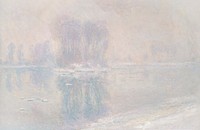 Ice Floes (1893) by Claude Monet, high resolution famous painting. Original from The Biodiversity Museum. Digitally enhanced by rawpixel.