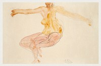 Nude woman dancing sensually by <a href="https://www.rawpixel.com/search/Auguste%20Rodin?sort=curated&amp;page=1">Auguste Rodin</a>. Original from Yale University Art Gallery. Digitally enhanced by rawpixel.