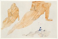 Two Reclining Nudes by <a href="https://www.rawpixel.com/search/Auguste%20Rodin?sort=curated&amp;page=1">Auguste Rodin</a>. Original from Yale University Art Gallery. Digitally enhanced by rawpixel.