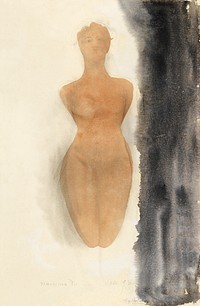 Naked woman showing her breasts, vintage nude illustration. Origin of the Greek Vase (1900&ndash;1910) by <a href="https://www.rawpixel.com/search/Auguste%20Rodin?sort=curated&amp;page=1">Auguste Rodin</a>. Original from The MET museum. Digitally enhanced by rawpixel.