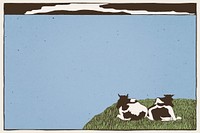 Vintage cows psd art print background, remix from artworks by Samuel Jessurun de Mesquita