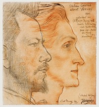 Portraits of Albert Verwey and Stefan George (1901) by Jan Toorop. Original from The Rijksmuseum. Digitally enhanced by rawpixel.