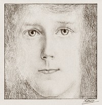 Portrait of Willy Timmerman (1895) by Jan Toorop. Original from The Rijksmuseum. Digitally enhanced by rawpixel.