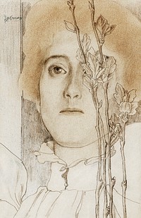 Portrait of an unknown woman (1868&ndash;1928) by Jan Toorop.Original from The Rijksmuseum. Digitally enhanced by rawpixel.