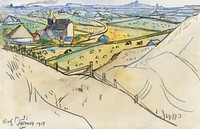 View from the dunes on Koog in Texel (1917) by Jan Toorop. Original from The Rijksmuseum. Digitally enhanced by rawpixel.