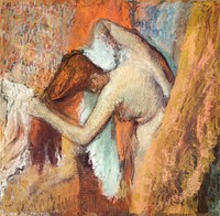 Naked lady. Woman at Her Toilette (1900&ndash;1905) painting in high resolution by <a href="https://www.rawpixel.com/search/Edgar%20Degas">Edgar Degas</a>. Original from the Art Institute of Chicago. Digitally enhanced by rawpixel.