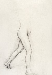 Study of a Girl's Legs for the painting "Young Spartans" (ca. 1860–1862) drawing in high resolution by Edgar Degas. Original from The MET Museum. Digitally enhanced by rawpixel.