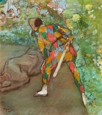 Harlequin (1885) painting in high resolution by Edgar Degas. Original from The Art Institute of Chicago. Digitally enhanced by rawpixel.