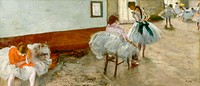 The Dance Lesson (ca. 1879) painting in high resolution by <a href="https://www.rawpixel.com/search/edgar%20degas?sort=curated&amp;page=1">Edgar Degas</a>. Original from The National Gallery of Art. Digitally enhanced by rawpixel.