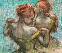 Two Dancers, Half–length painting in high resolution by Edgar Degas. Original from The MET Museum. Digitally enhanced by rawpixel.