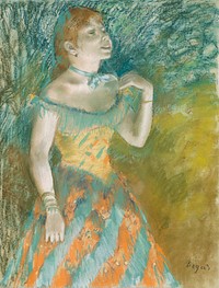 The Singer in Green (ca. 1884) painting in high resolution by Edgar Degas. Original from The MET Museum. Digitally enhanced by rawpixel.